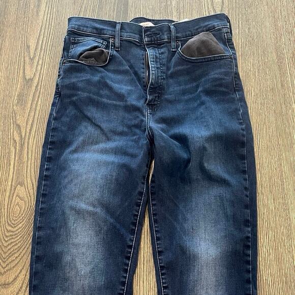 Levi's Womens Mile High Super Skinny Jeans Raw Hem Denim Dark Wash Blue Size 30 - Picture 12 of 13